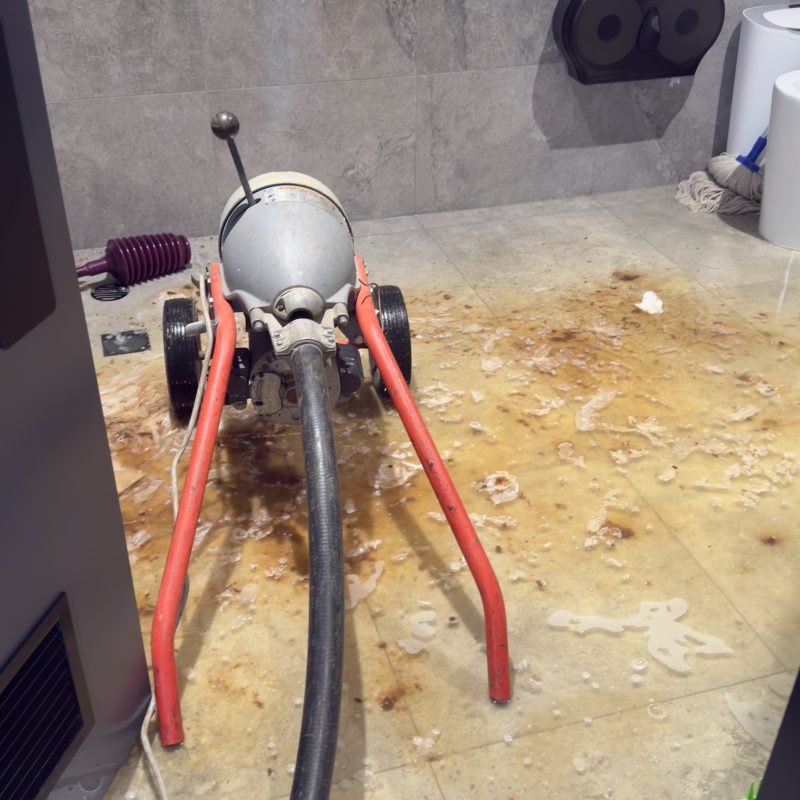 High-pressure drain jetting equipment on a job